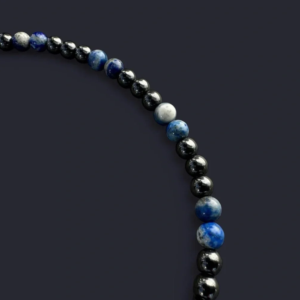 Lapis Lazuli & Hematite Bead Necklace